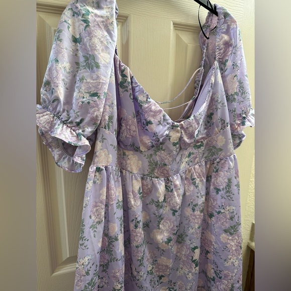 Divided Lavender Floral Ruffle Dress - Picture 2 of 4